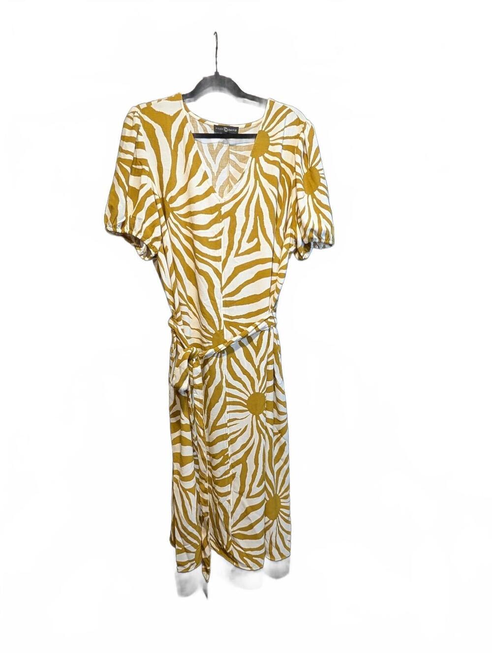Fred David Women's 2X Green and White Zebra Print Dress
